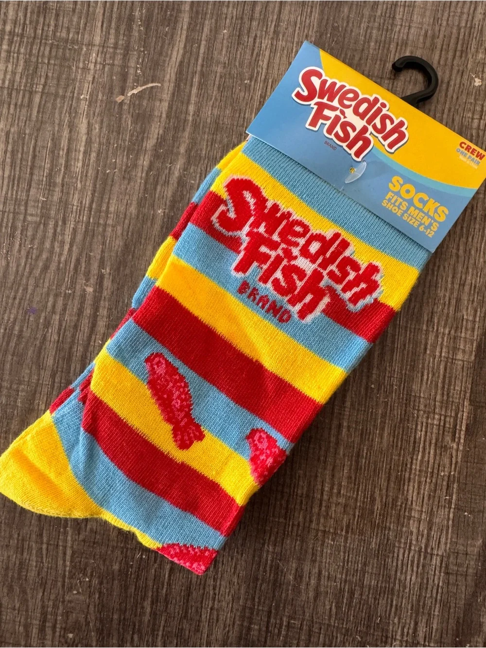 Swedish Fish Candy Crew Socks Mens 6-12 NWT